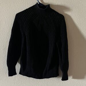 J. Crew Black Ribbed Knit Sweater